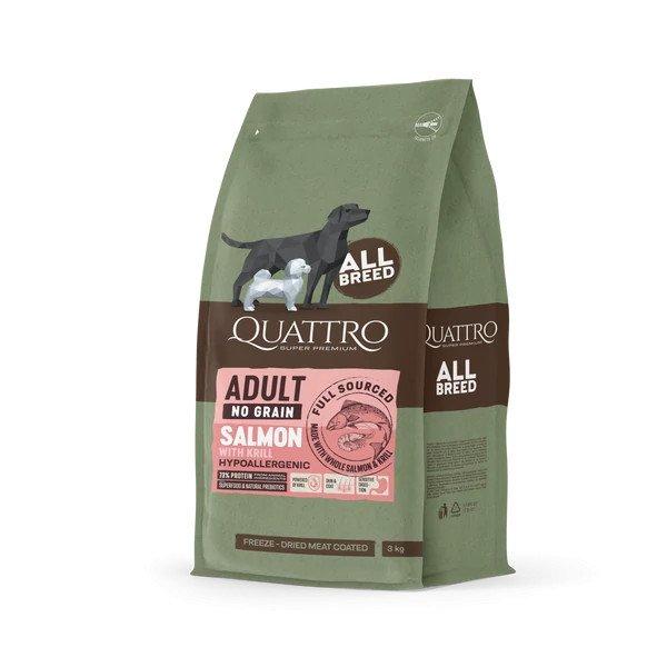 QUATTRO grain-free SALMON AND KRILL adult kutyatáp 12 kg