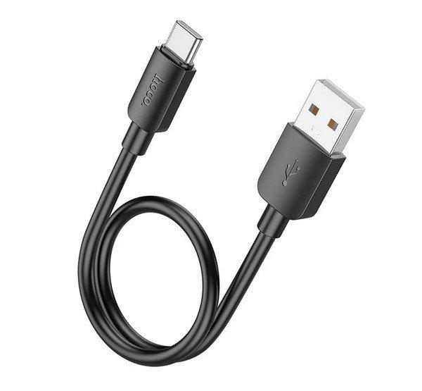 HOCO X96 adatkábel (USB - Type-C, 27W, PD gyorstöltő, 25cm) FEKETE