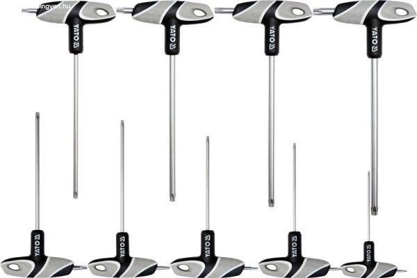 YT-05615 Torx kulcs készlet 9 részes, biztonsági (furatos) "T"
markolattal T10 - T50
