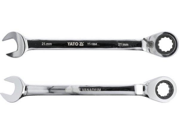 YT-1664 Racsnis csillag-villáskulcs irányváltós 21mm
