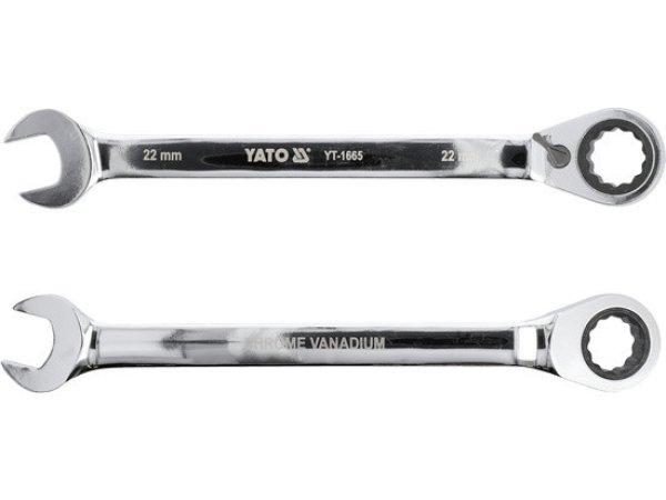 YT-1665 Racsnis csillag-villáskulcs irányváltós 22mm