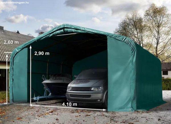Ponyvagarázs mobilgarázs autógarázs 6x6m, PVC ponyva zöld