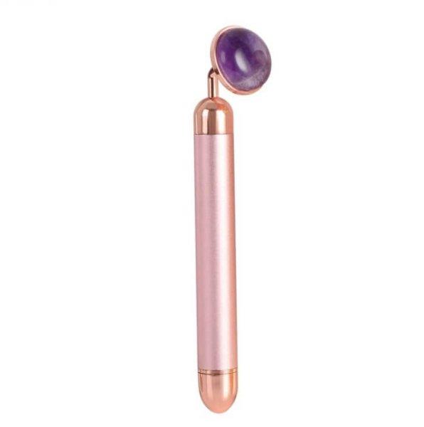 Palsar 7 Elektromos arcmasszírozó ásványi kővel(Jade Roller Massager
Electric Pink Handle and Amethyst Jade)
