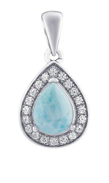 Silvego Ezüst medál BRISA valódi Larimar ásvánnyal és Brilliance
cirkónium kővel JJJ1141PLR