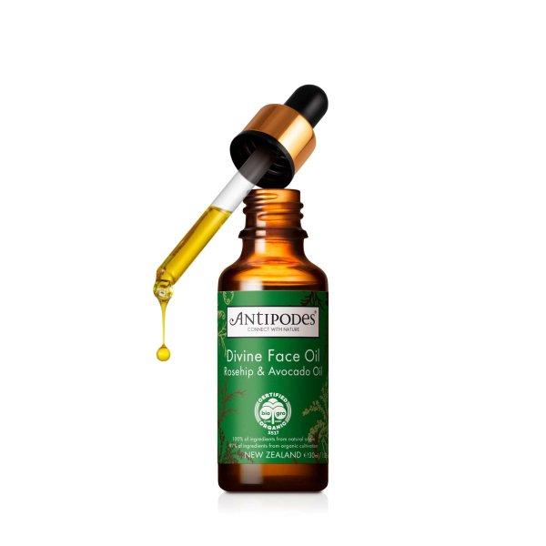 Antipodes Ápoló olaj fáradt és igénybe vett bőrre Divine Face Oil (Rosehip
& Avocado Oil) 30 ml