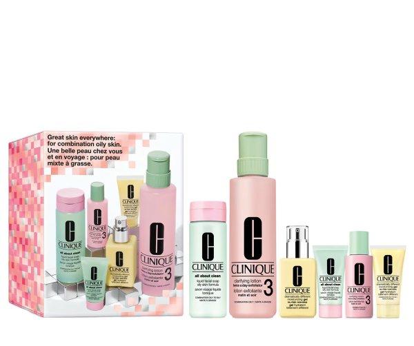 Clinique Ápoló ajándékcsomag vegyes és zsíros bőrre Great Skin Everywhere
Set