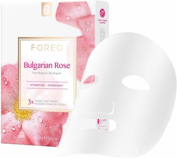 Foreo Hidratáló arcmaszk száraz és fáradt bőrre Bulgarian Rose (Hydrating
Sheet Mask) 3 x 20 g