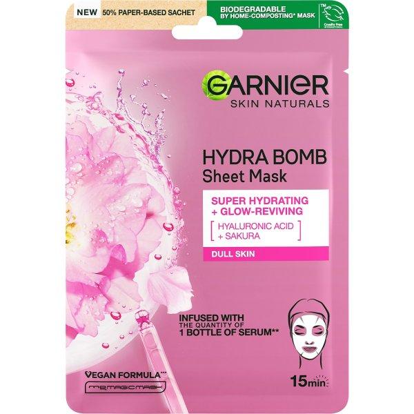 Garnier Revitalizáló textilmaszk sakura kivonattal Skin Naturals (Hydra Bomb
Sheet Mask) 28 g