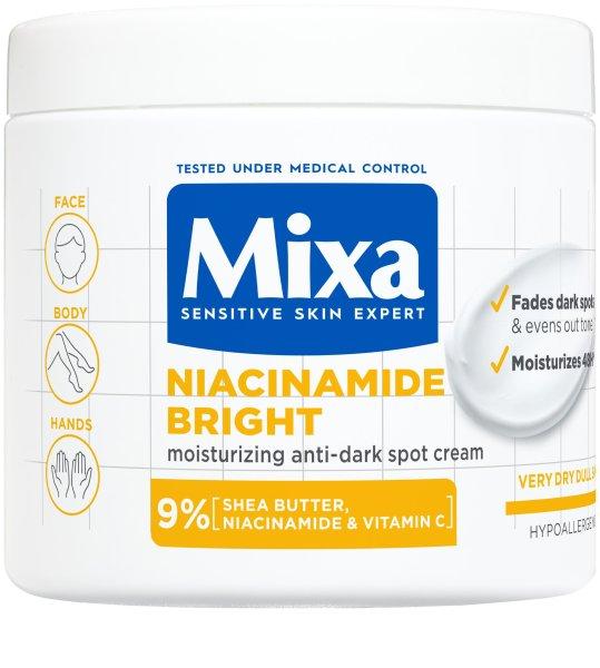 Mixa Hidratáló krém sötét foltok ellen Niacinamide Bright (Moisturizing
Anti-Dark Spot Cream) 400 ml