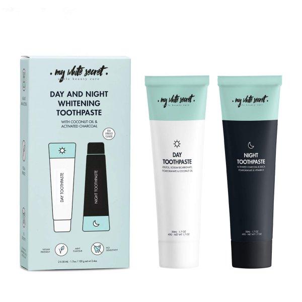 My White Secret Nappali és éjszakai fehérítő fogkrém(Day & Night
Toothpaste) 2 x 50 ml