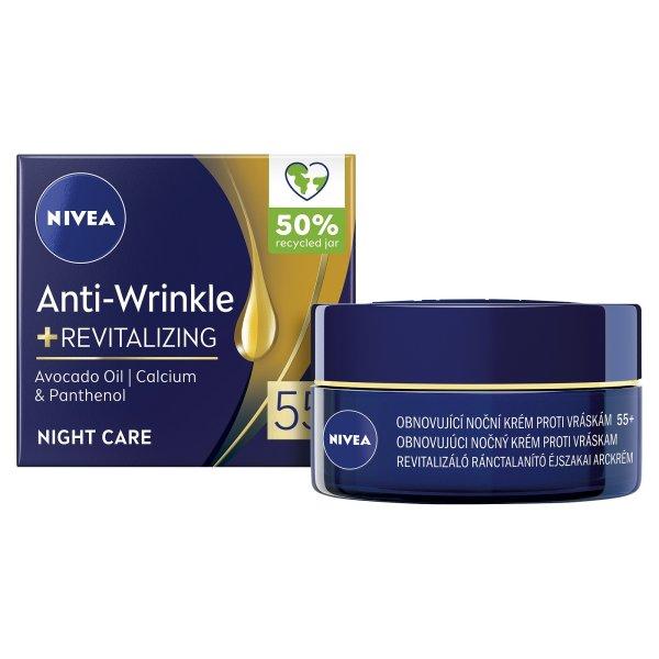 Nivea Megújító éjszakai ránctalanító krém 55+ (Anti-Wrinkle +
Revitalizing) 50 ml