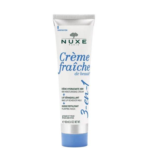 Nuxe Hidratáló krém, sminklemosó tej és feltöltő maszk 3 az 1-ben Creme
Fraiche De Beauté (Moisturising Cream, Make-up Remover Milk and Plumping Mask)
100 ml