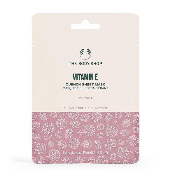 The Body Shop Hidratáló peeling arcmaszk minden bőrtípusra E vitamin (Quench
Sheet Mask) 18 ml