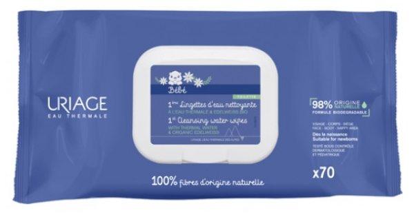 Uriage Tisztító kendők Bébé (1st Cleansing Water Wipes) 70 db