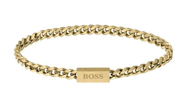 Hugo Boss Időtálló aranyozott acél karkötő Chain for Him 1580172 19 cm