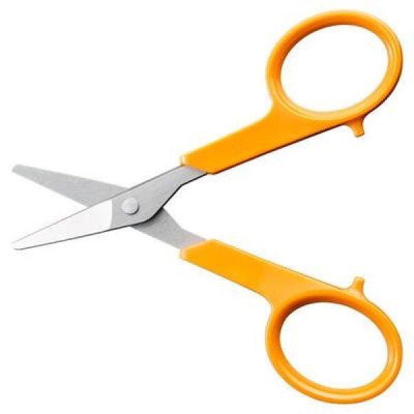 Olló, körömvágó, 10 cm, egyenes, FISKARS "Classic", narancssárga