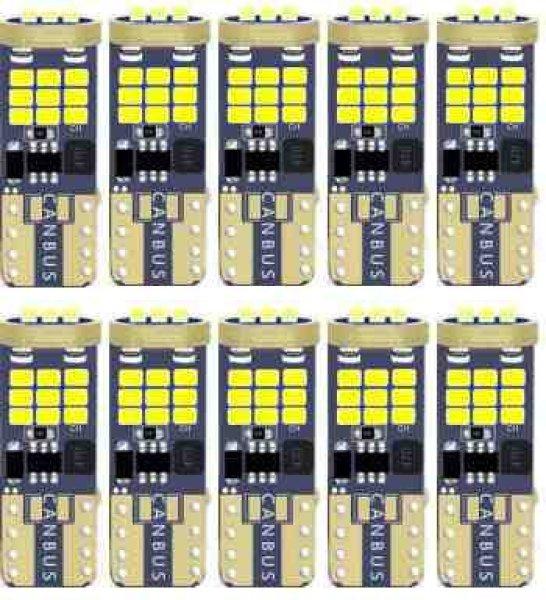 LED T10-2016-27LED – W5W helyzetjelző – canbus – 12/24V – 19056