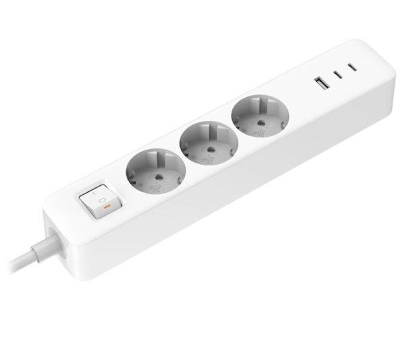 Xiaomi multifunkcióa hálózati elosztó 3 dugvilla, 1 USB-A 2 USB-C
csatlakozóv 1,4m BHR07UKEU