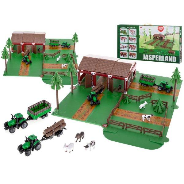 Farm játék állatokkal és traktorral