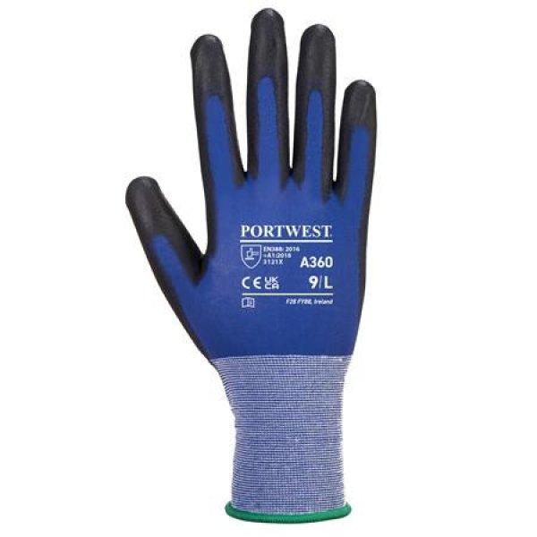 Védőkesztyű, nylon, PU tenyéren mártott, XXL méret "Senti-Flex",
kék