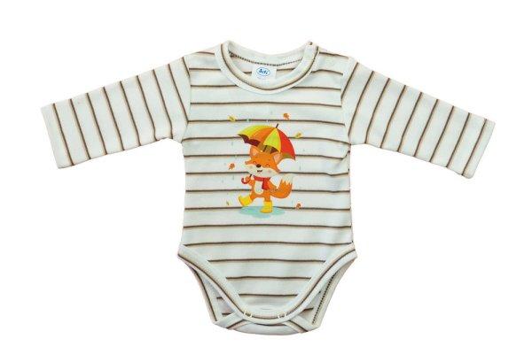 Hosszú ujjú baba body - Rókás mintával