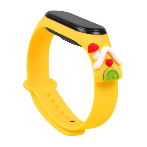 Strap Xmas Opaska do Xiaomi Mi Band 6 / Mi Band 5 Świąteczny Silikonowy Pasek
Bransoletka żółty (Domek) tok