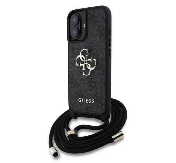 GUESS PU 4G METAL LOGO CROSSBODY STRAP műanyag telefonvédő (ütésállóság,
bőr hatású hátla + vállpánt) FEKETE Apple iPhone 16