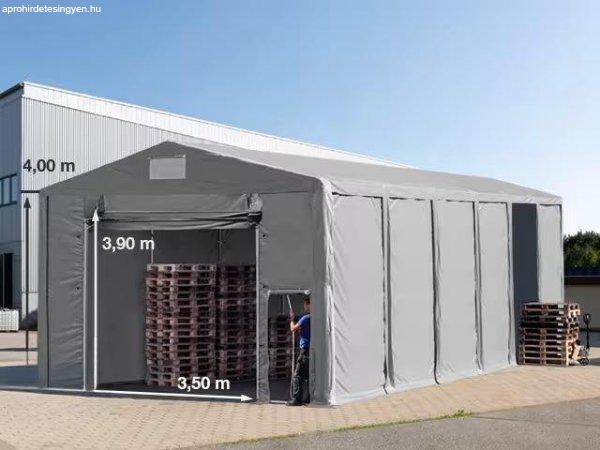 Professzionális  raktársátor, tárolósátor iparisátor 8x12 m
oldalmagasság 4,00m  felhúzható kapuval ponyva PVC szürke