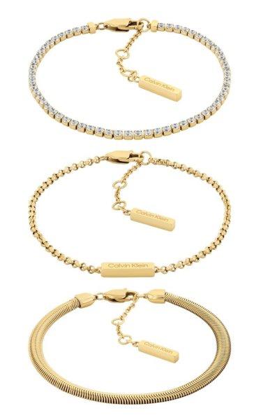 Calvin Klein Modern aranyozott karkötő szett CK Trio 35000797