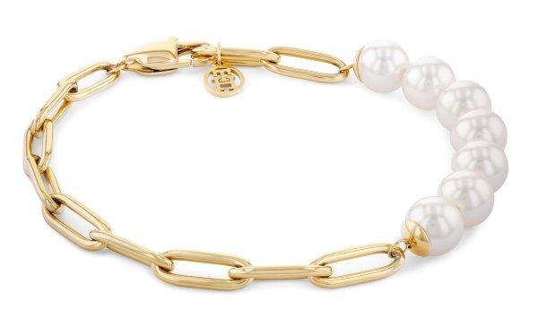 Tommy Hilfiger Elegáns aranyozott gyöngy karkötő Orb Pearl 2780770