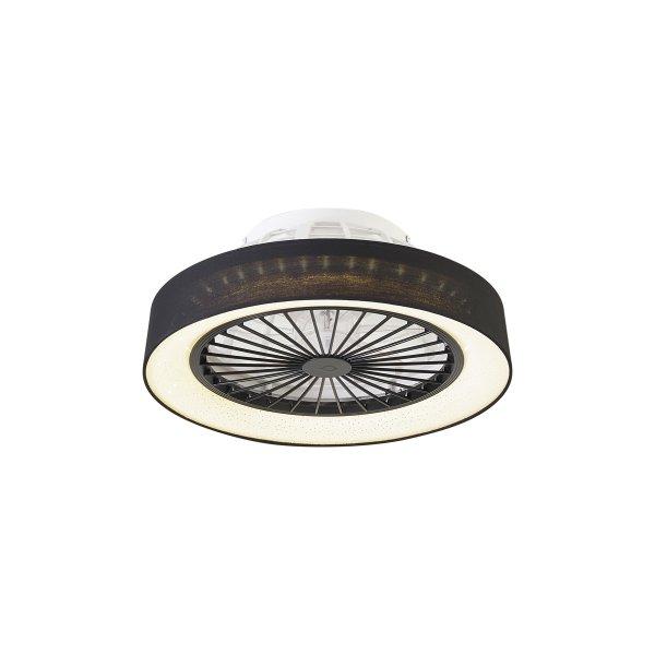 Fekete mennyezeti ventilátor csillag effektussal 47 cm LED-del,
fényerőszabályzóval és távirányítóval - Emily