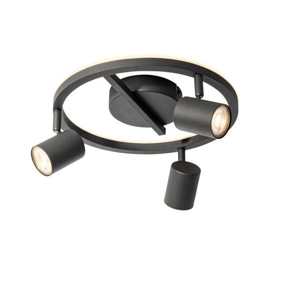 Mennyezeti spotlámpa fekete GU10 50mm 3-lámpás kerek háttérvilágítással
- Back Up
