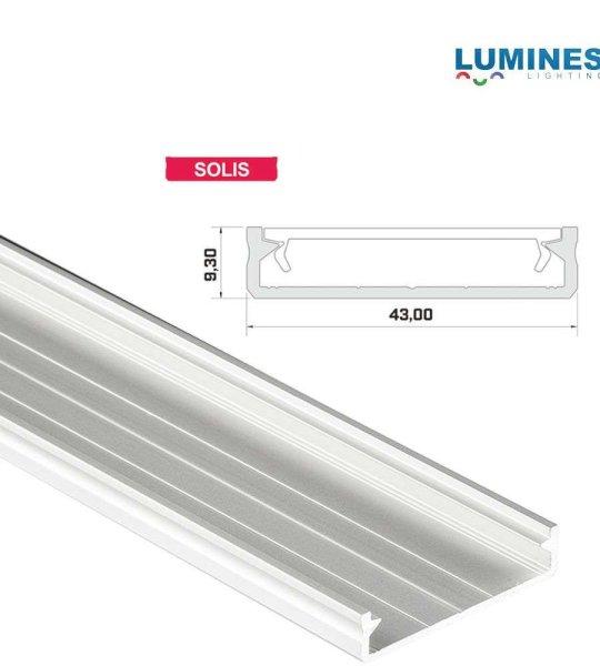 LED Alumínium Profil Széles [SOLIS] Fehér 2,02 méter