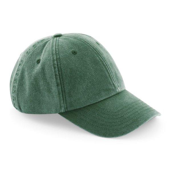 Beechfield Vintage stílusú sapka - Palackzöld