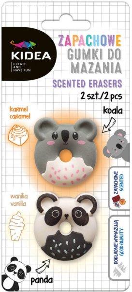 Illatos radír szett, 2 db / csomag, koala és pandamaci (karamell és vanilia
illat), Kidea