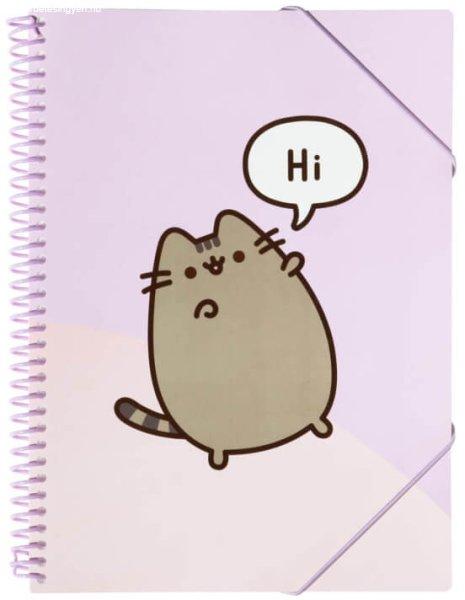 Pusheen cicás bemutató mappa A/4, 30 zsebes, spirál, gumis zárószalaggal,
Moments, lila