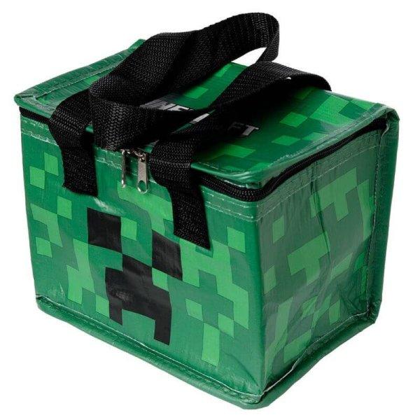 Minecraft mintás uzsonnás táska, hűtőtáska, 20x17x13cm, Minecraft Creeper,
zöld