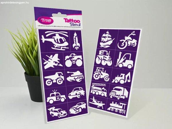 Sablonok, Vehicles, Járművek sablon szett, min. 20 minta