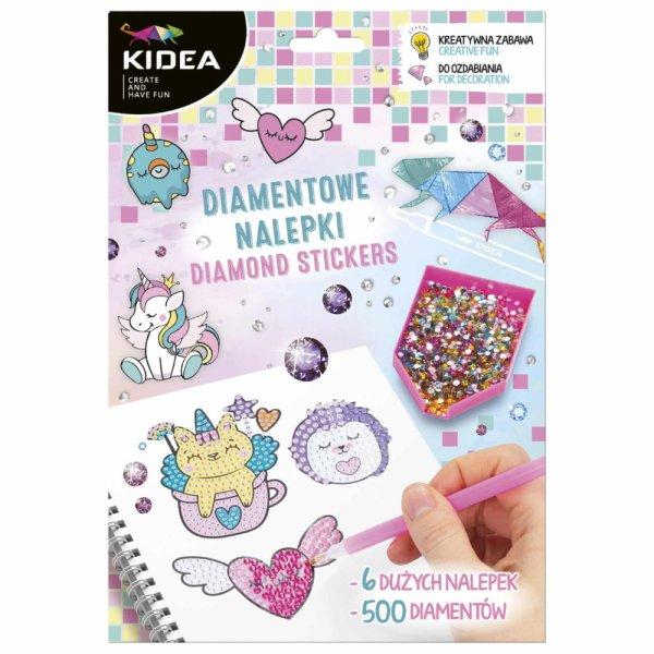 Gyémántfestés szett, 6 db matrica, 500 csillogó kövecske, Kidea, lányos,
unikornisos