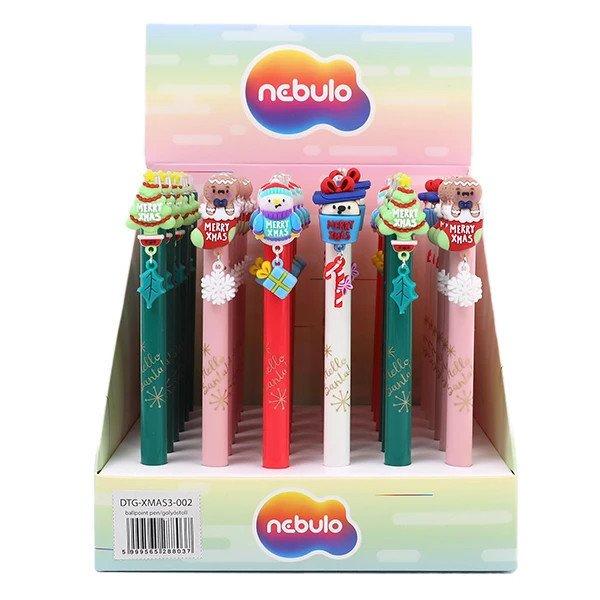 Golyóstoll, kék, karácsonyi mintás, Nebulo, Merry Xmas, lógó dísszel,
többféle változat