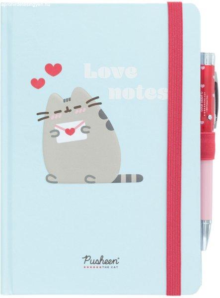 Pusheen cicás napló gumis pánttal, A/5, 96 lapos, világító tollal, Love
notes