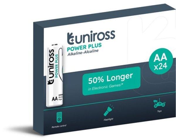 Uniross POWER PLUS LR6/AA tartós alkáli ceruza elem - 24db/csomag