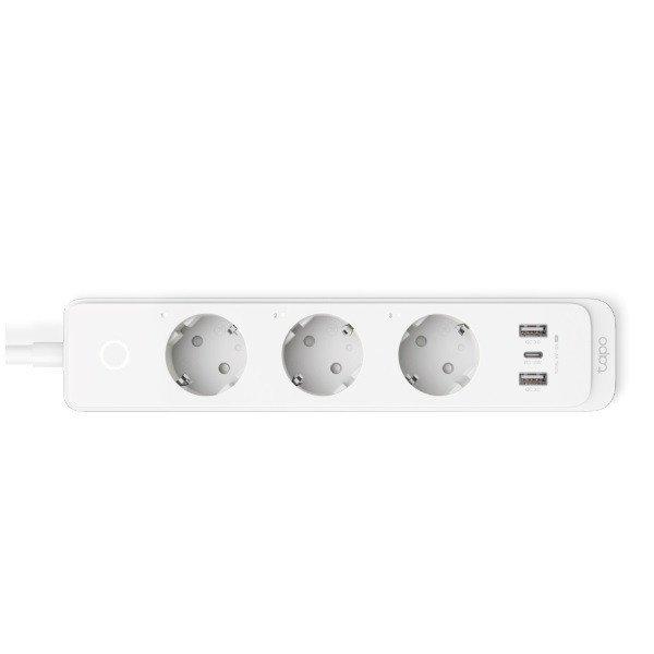 TP-Link Okos Elosztósor - Tapo P300 (230V-10A; 2,4GHz; BT; 3x külön
kapcsolható aljzat; 1,5m kábel; 2xUSB; 1xUSB-C)