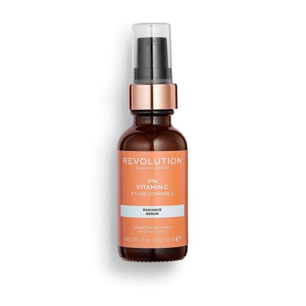 Revolution Skincare Ránctalanító arcszérum 3% C vitamin Scincare (Radiance
Serum) 30 ml
