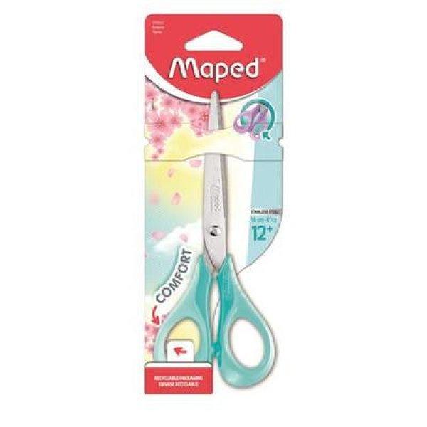 Olló, iskolai, 16 cm, rugalmas nyél, MAPED "Sensoft 3D", vegyes
pasztell színek