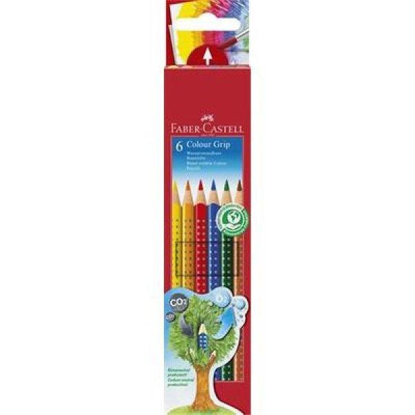 Színes ceruza készlet, háromszögletű, FABER-CASTELL "Grip 2001",
6 különböző szín