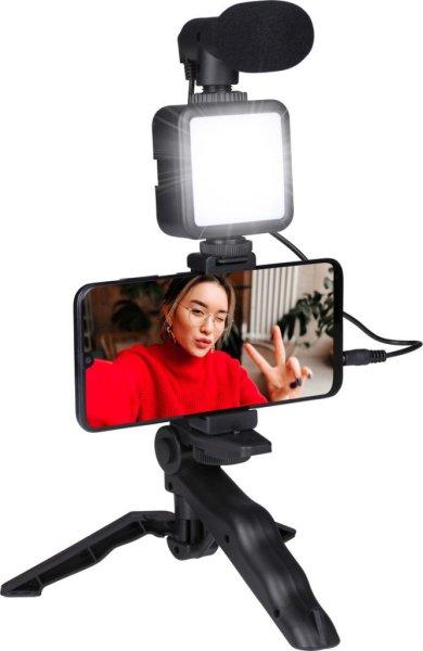 Grundig 3 az 1-ben szelfi stúdió vlogging készlet világító mikrofonnal és
állvánnyal