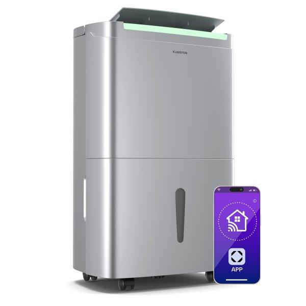 Klarstein DryFy Connect 40 párátlanító, 40 l / nap, 30-45 m², app
vezérlés, mobil, víztartály, víztartály