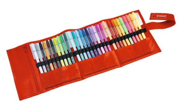 Filctoll, készlet, 1 mm, felcsavarható szett, STABILO "Pen 68", 30
különböző szín