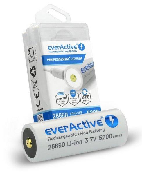 everActive 26650 3.7V Li-ion 5200mAh - micro USB